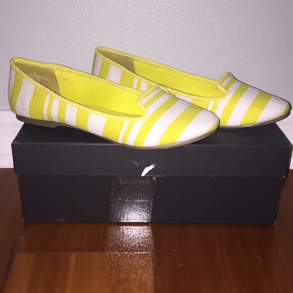 Ann Taylor Hadley Loafer Yellow Stripe Size 7
